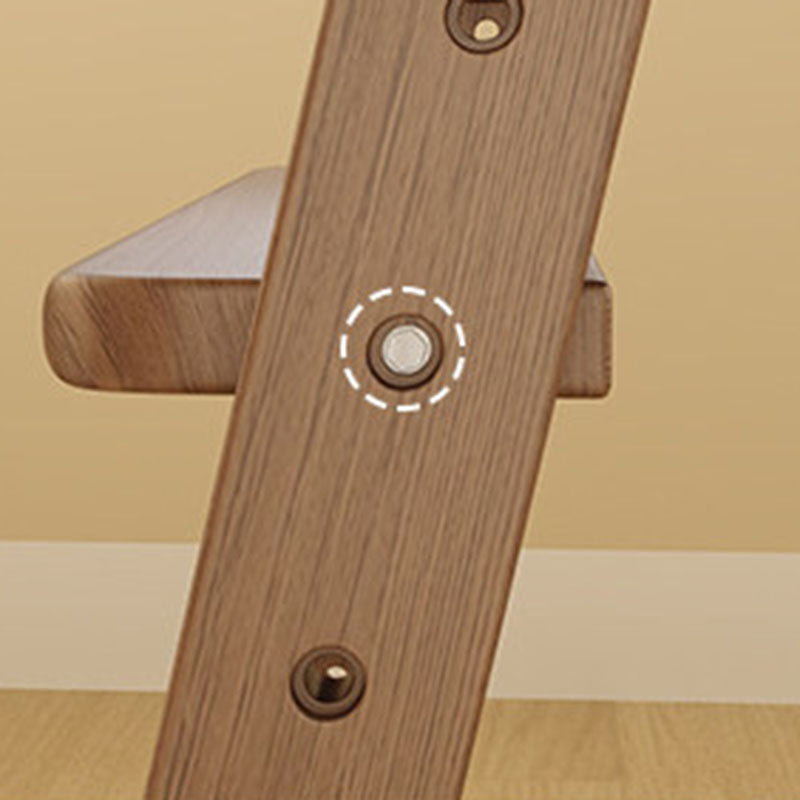 Modern Minimalist Geometric-Shaped Rubberwood PU Leather Kids Dining Chair Backrest Armrest For Dining Room