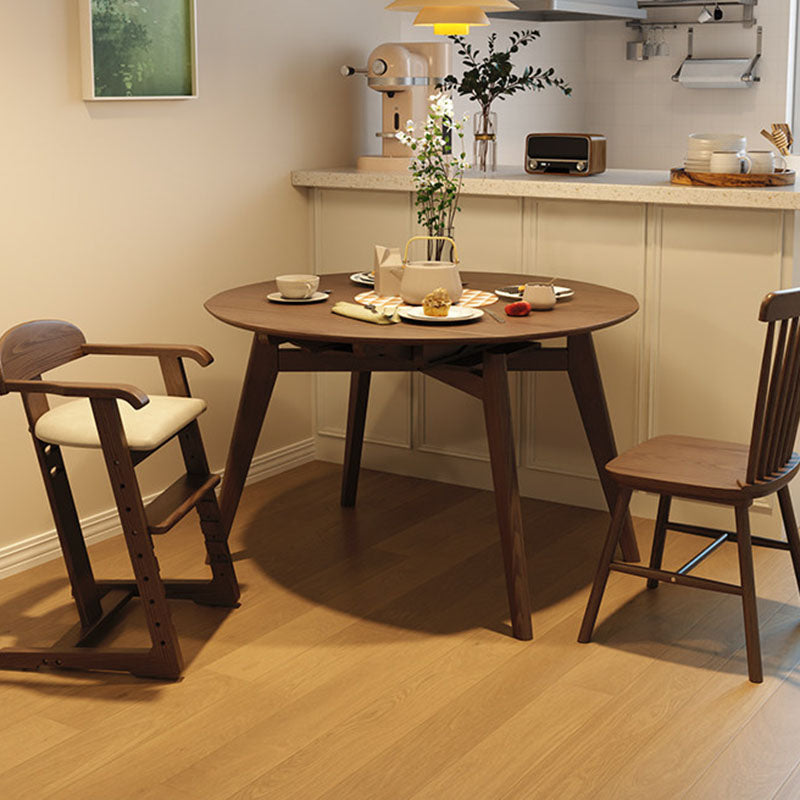 Modern Minimalist Geometric-Shaped Rubberwood PU Leather Kids Dining Chair Backrest Armrest For Dining Room