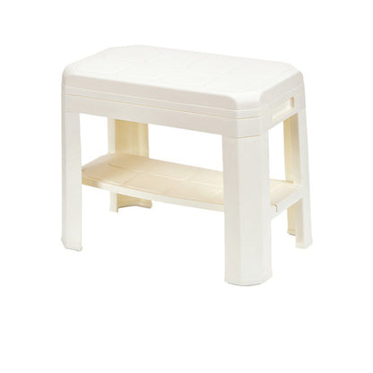 Modern Simplicity Rounded Rectangle PP Plastic Hidden Storage Shoe Bench Backless Armless For Entryway & Hallway