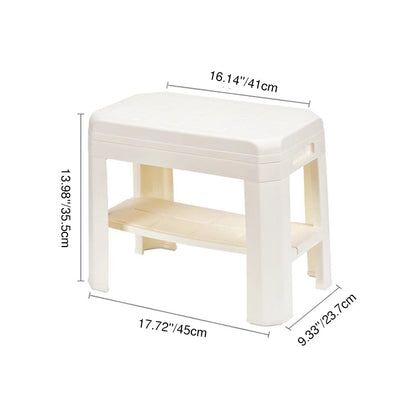 Modern Simplicity Rounded Rectangle PP Plastic Hidden Storage Shoe Bench Backless Armless For Entryway & Hallway