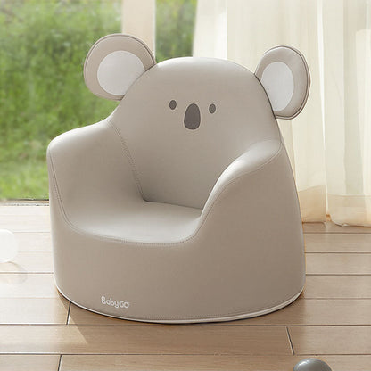 Modern Art Deco Cartoon Animal PU Leather Polyurethane Foam Kids Low Stool Backrest Armrest For Bedroom