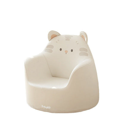 Modern Art Deco Cartoon Animal PU Leather Polyurethane Foam Kids Low Stool Backrest Armrest For Bedroom