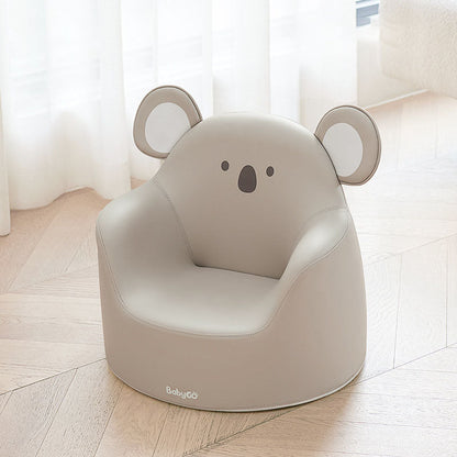 Modern Art Deco Cartoon Animal PU Leather Polyurethane Foam Kids Low Stool Backrest Armrest For Bedroom