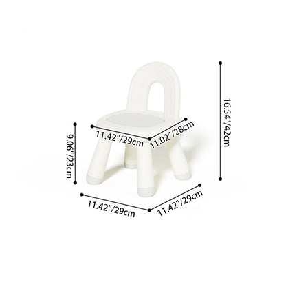 Modern Minimalist Round Arch PP Plastic Lightweight Kids Low Stool Backrest Armless For Living Room