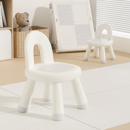 Modern Minimalist Round Arch PP Plastic Lightweight Kids Low Stool Backrest Armless For Living Room