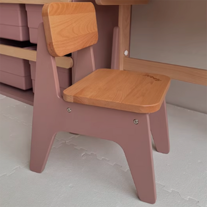 Contemporary Nordic Trapezoidal Durable Beech Wood Kids Low Stool Backrest Armless For Living Room