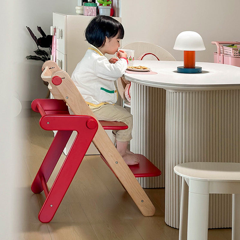 Modern Minimalist Geometric Beech & Plywood Adjustable Kids Lounge Chair Backrest Armless For Dining Room & Study