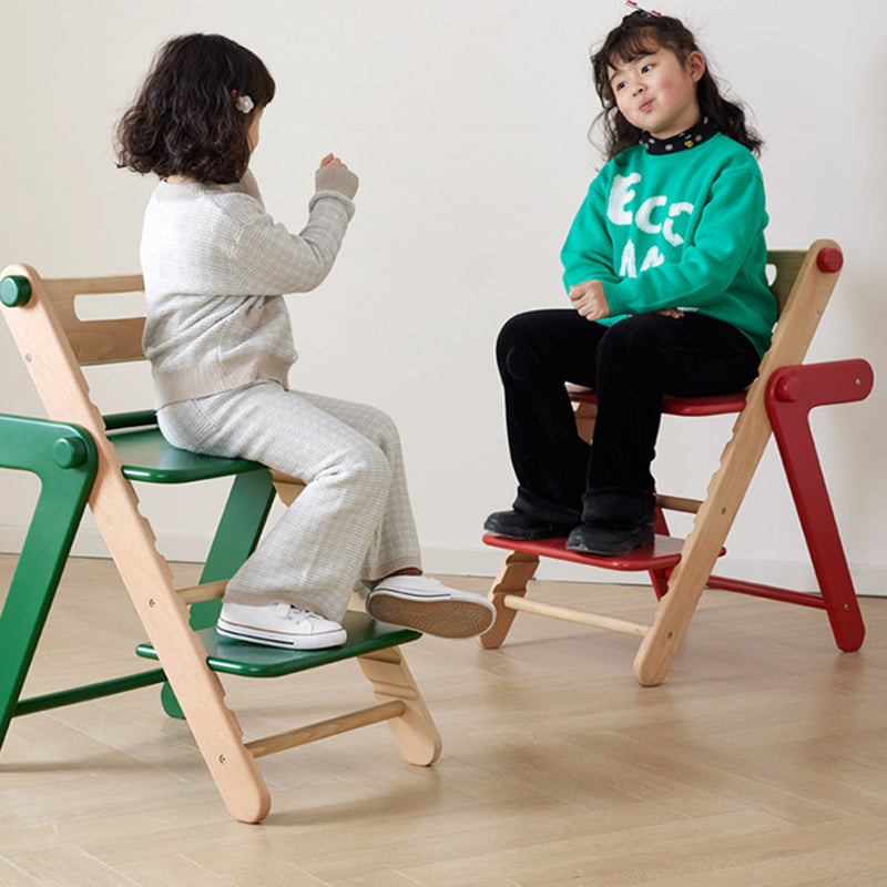 Modern Minimalist Geometric Beech & Plywood Adjustable Kids Lounge Chair Backrest Armless For Dining Room & Study