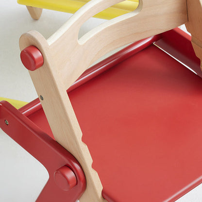 Modern Minimalist Geometric Beech & Plywood Adjustable Kids Lounge Chair Backrest Armless For Dining Room & Study