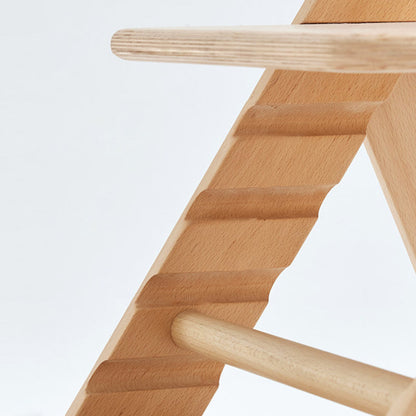 Modern Minimalist Geometric Beech & Plywood Adjustable Kids Lounge Chair Backrest Armless For Dining Room & Study