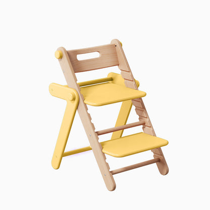 Modern Minimalist Geometric Beech & Plywood Adjustable Kids Lounge Chair Backrest Armless For Dining Room & Study