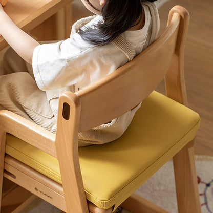 Modern Minimalist Trapezoid Beech Wood Faux Leather Sponge Adjustable Kids Lounge Chair Backrest Armrests For Living Room