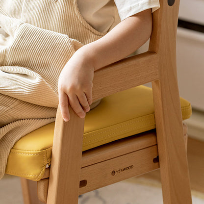 Modern Minimalist Trapezoid Beech Wood Faux Leather Sponge Adjustable Kids Lounge Chair Backrest Armrests For Living Room