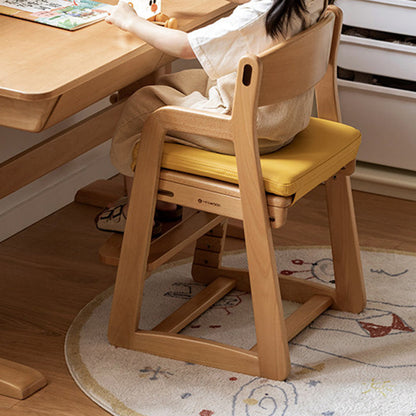 Modern Minimalist Trapezoid Beech Wood Faux Leather Sponge Adjustable Kids Lounge Chair Backrest Armrests For Living Room