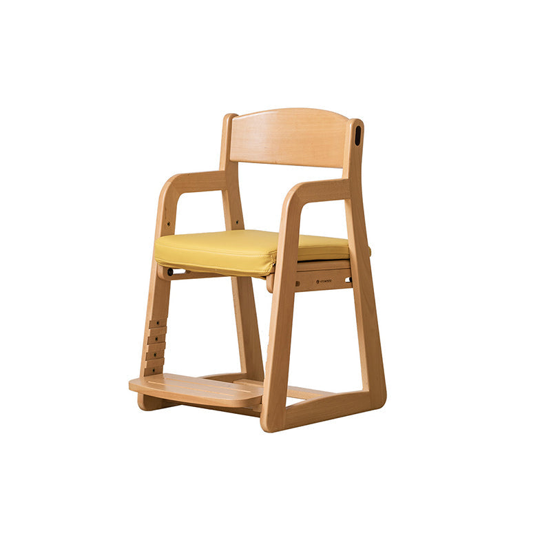 Modern Minimalist Trapezoid Beech Wood Faux Leather Sponge Adjustable Kids Lounge Chair Backrest Armrests For Living Room