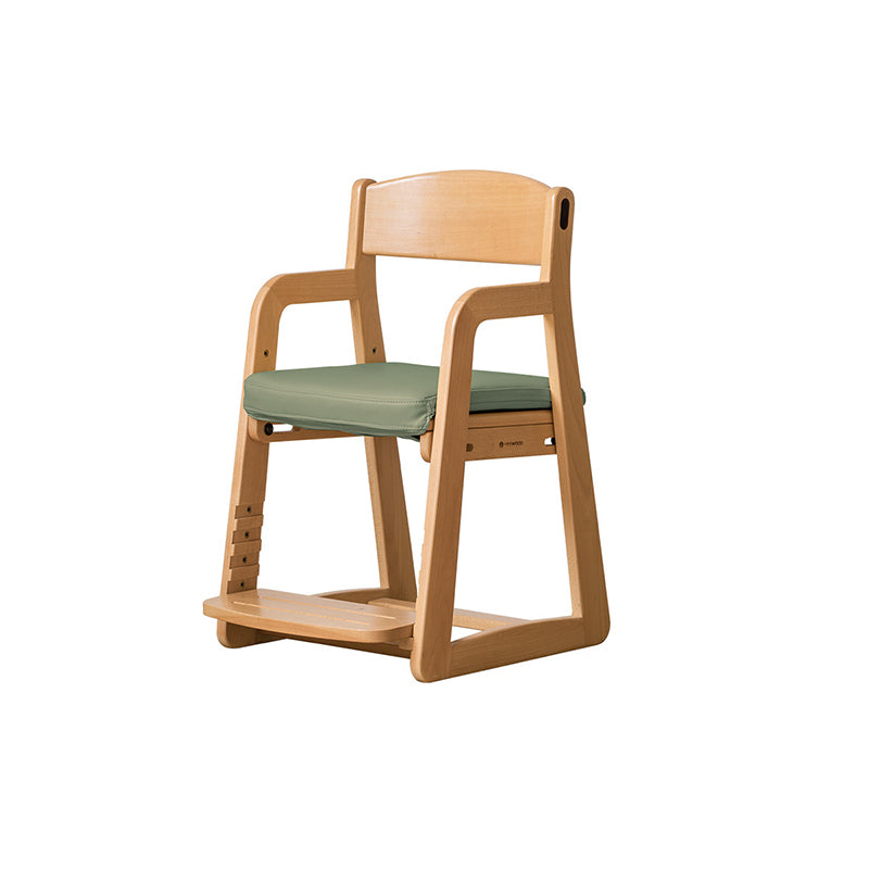 Modern Minimalist Trapezoid Beech Wood Faux Leather Sponge Adjustable Kids Lounge Chair Backrest Armrests For Living Room