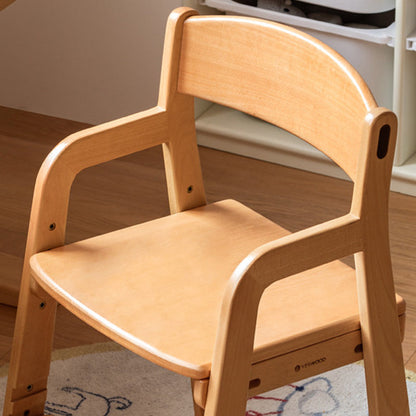 Modern Minimalist Trapezoid Beech Wood Faux Leather Sponge Adjustable Kids Lounge Chair Backrest Armrests For Living Room