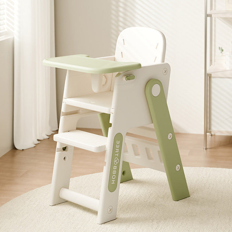 Contemporary Nordic Eco-Friendly HDPE PP Plastic Trapezoidal Kids Foldable Adjustable Dining Chair Backrest Armrest For Dining Room