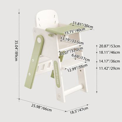 Contemporary Nordic Eco-Friendly HDPE PP Plastic Trapezoidal Kids Foldable Adjustable Dining Chair Backrest Armrest For Dining Room