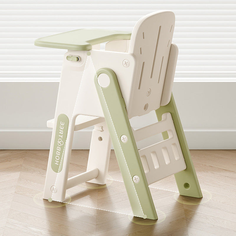 Contemporary Nordic Eco-Friendly HDPE PP Plastic Trapezoidal Kids Foldable Adjustable Dining Chair Backrest Armrest For Dining Room