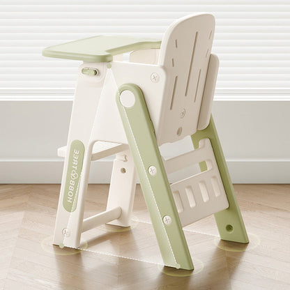 Contemporary Nordic Eco-Friendly HDPE PP Plastic Trapezoidal Kids Foldable Adjustable Dining Chair Backrest Armrest For Dining Room