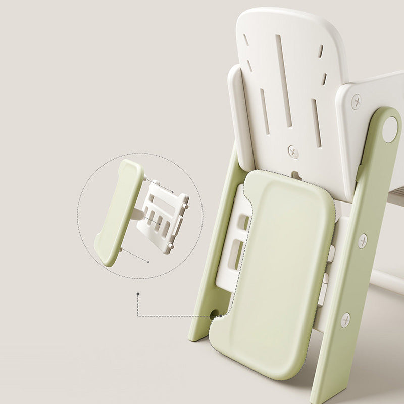 Contemporary Nordic Eco-Friendly HDPE PP Plastic Trapezoidal Kids Foldable Adjustable Dining Chair Backrest Armrest For Dining Room
