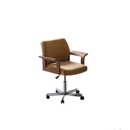 Contemporary Scandinavian Solid Wood Plywood Chenille Stainless Steel Square Liftable Rotatable Desk Chair Backrest Armrest For Home Office