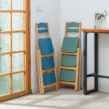 Modern Minimalist Pine Wood Triangular Multistep Foldable Bar Stool Backrest For Dining Room