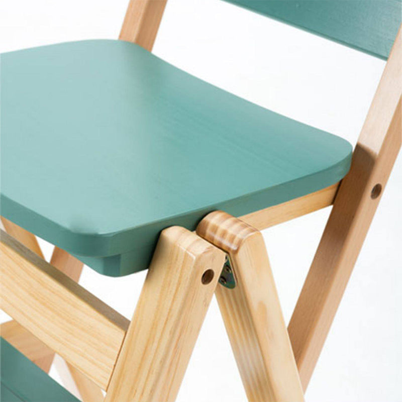 Modern Minimalist Pine Wood Triangular Multistep Foldable Bar Stool Backrest For Dining Room