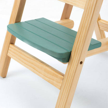 Modern Minimalist Pine Wood Triangular Multistep Foldable Bar Stool Backrest For Dining Room