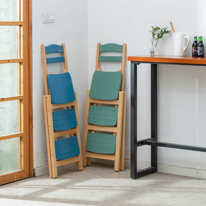 Modern Minimalist Pine Wood Triangular Multistep Foldable Bar Stool Backrest For Dining Room