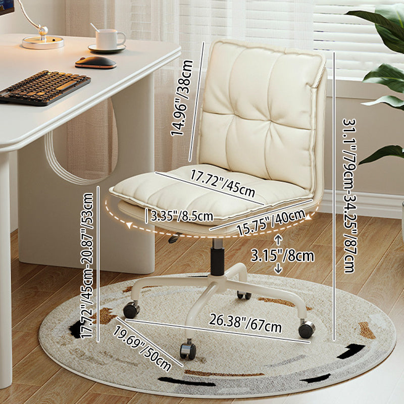Modern Minimalist Cat Scratch-Resistant Leather Solid Plywood Sponge Iron L-Shaped Liftable Rotatable Desk Chair Backrest Armrest For Home Office