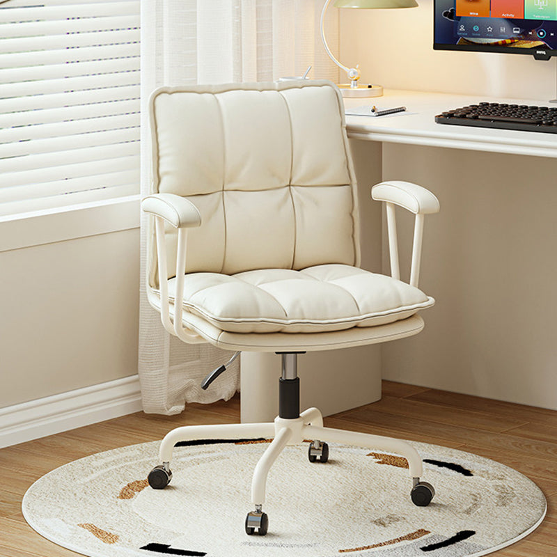 Modern Minimalist Cat Scratch-Resistant Leather Solid Plywood Sponge Iron L-Shaped Liftable Rotatable Desk Chair Backrest Armrest For Home Office