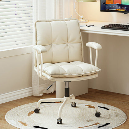 Modern Minimalist Cat Scratch-Resistant Leather Solid Plywood Sponge Iron L-Shaped Liftable Rotatable Desk Chair Backrest Armrest For Home Office