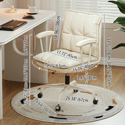 Modern Minimalist Cat Scratch-Resistant Leather Solid Plywood Sponge Iron L-Shaped Liftable Rotatable Desk Chair Backrest Armrest For Home Office