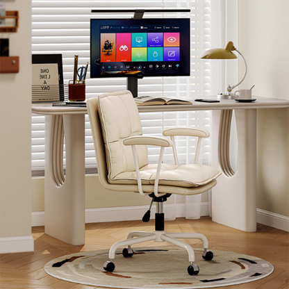 Modern Minimalist Cat Scratch-Resistant Leather Solid Plywood Sponge Iron L-Shaped Liftable Rotatable Desk Chair Backrest Armrest For Home Office