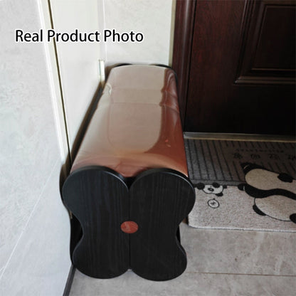 Traditional French Sponge PU Leather Rubberwood Rectangular Shoe Bench Backless Armless For Entryway & Hallway