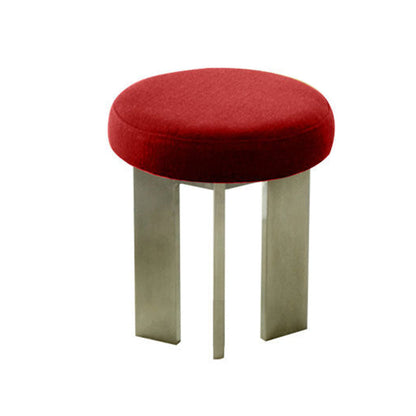Contemporary Industrial Cotton Linen Stainless Steel Sponge Round Lightweight Dining Chair Backless Armless For Dining Room