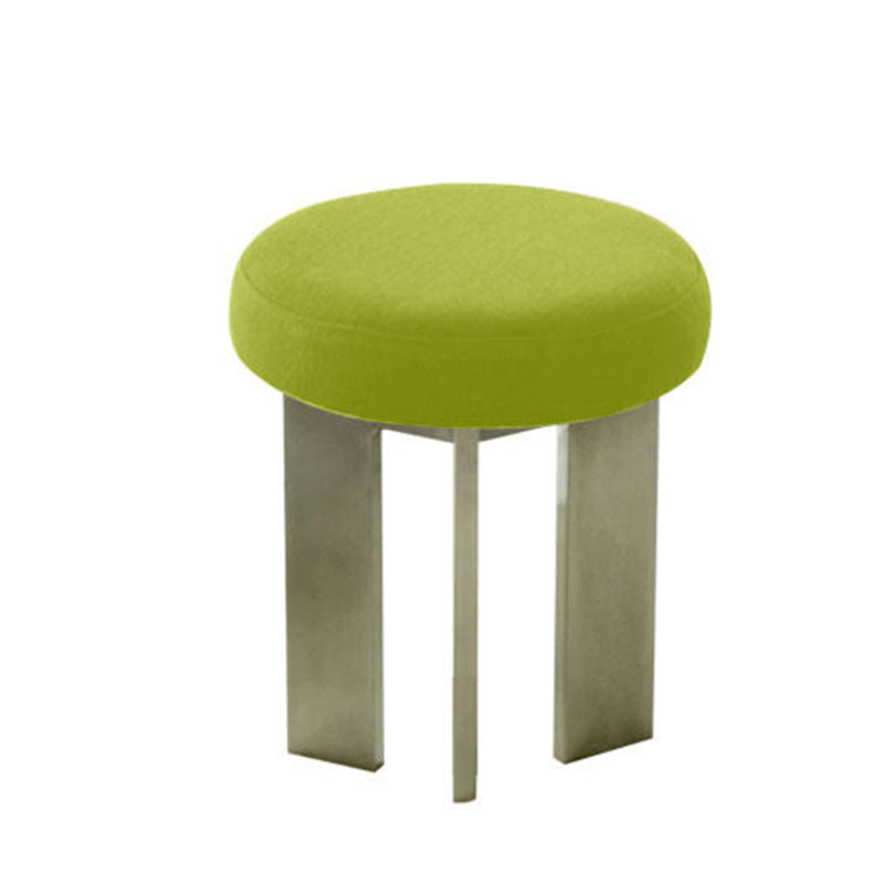 Contemporary Industrial Cotton Linen Stainless Steel Sponge Round Lightweight Dining Chair Backless Armless For Dining Room