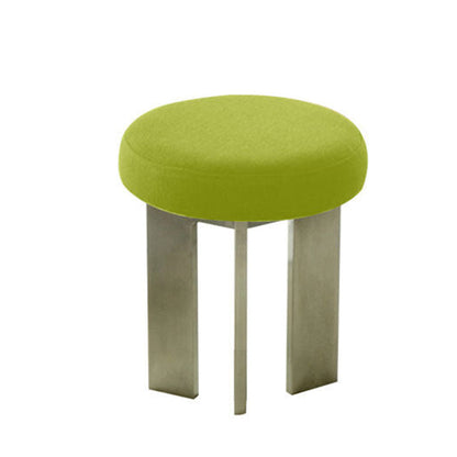 Contemporary Industrial Cotton Linen Stainless Steel Sponge Round Lightweight Dining Chair Backless Armless For Dining Room