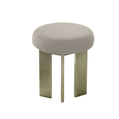 Contemporary Industrial Cotton Linen Stainless Steel Sponge Round Lightweight Dining Chair Backless Armless For Dining Room