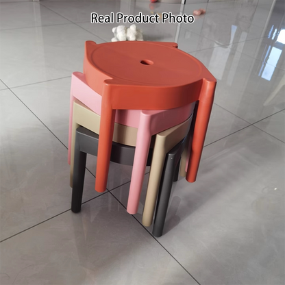 Modern Minimalist PP Plastic Round Stackable Lightweight Low Stool Backless Armless For Living Room & Entryway