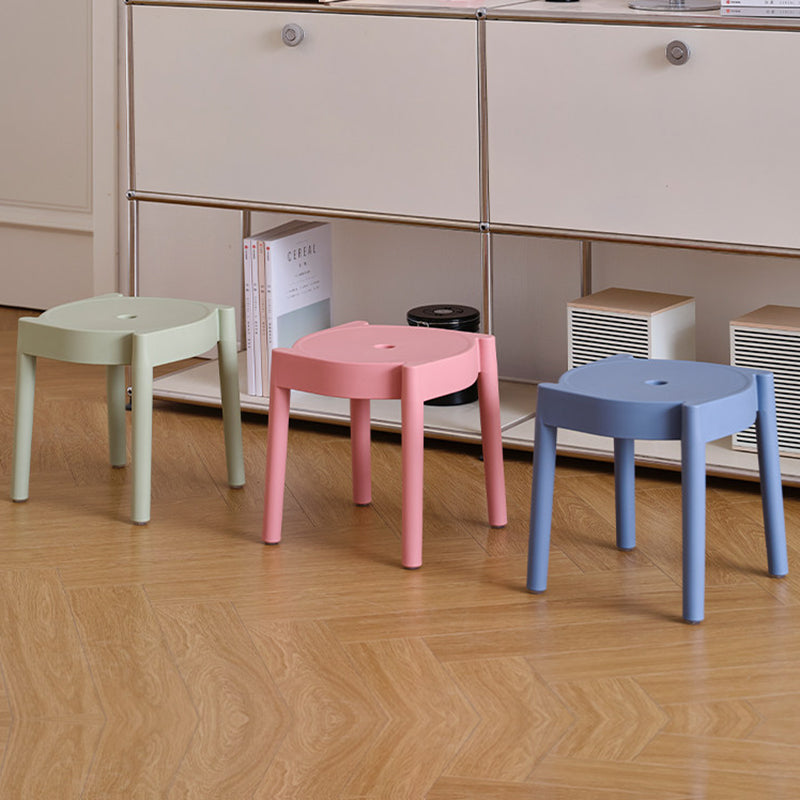 Modern Minimalist PP Plastic Round Stackable Lightweight Low Stool Backless Armless For Living Room & Entryway