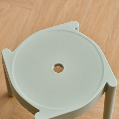 Modern Minimalist PP Plastic Round Stackable Lightweight Low Stool Backless Armless For Living Room & Entryway