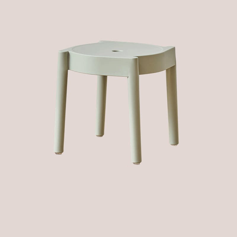 Modern Minimalist PP Plastic Round Stackable Lightweight Low Stool Backless Armless For Living Room & Entryway