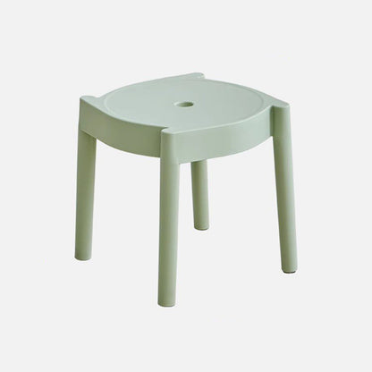 Modern Minimalist PP Plastic Round Stackable Lightweight Low Stool Backless Armless For Living Room & Entryway