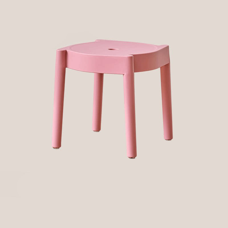 Modern Minimalist PP Plastic Round Stackable Lightweight Low Stool Backless Armless For Living Room & Entryway