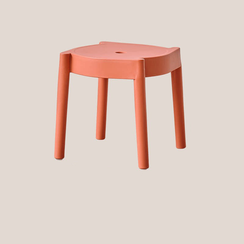 Modern Minimalist PP Plastic Round Stackable Lightweight Low Stool Backless Armless For Living Room & Entryway