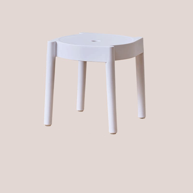 Modern Minimalist PP Plastic Round Stackable Lightweight Low Stool Backless Armless For Living Room & Entryway
