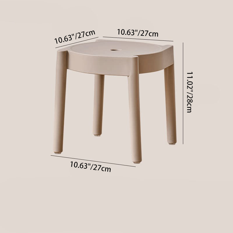 Modern Minimalist PP Plastic Round Stackable Lightweight Low Stool Backless Armless For Living Room & Entryway